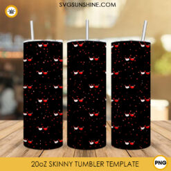 Bird Couple 20oz Skinny Tumbler PNG, Valentines Day Tumbler Wrap PNG