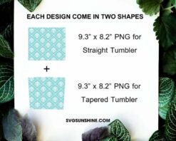 Blue Damask 20oz Skinny Tumbler Designs PNG File