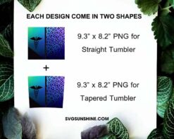 Blue Nurse Leopard 20oz Skinny Tumbler Wrap PNG Digital Download