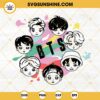 BTS Chibi SVG, Kpop Star SVG PNG DXF EPS Files For Cricut