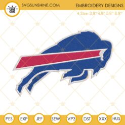 Buffalo Bills Logo Embroidery Files, NFL Football Team Machine Embroidery Designs