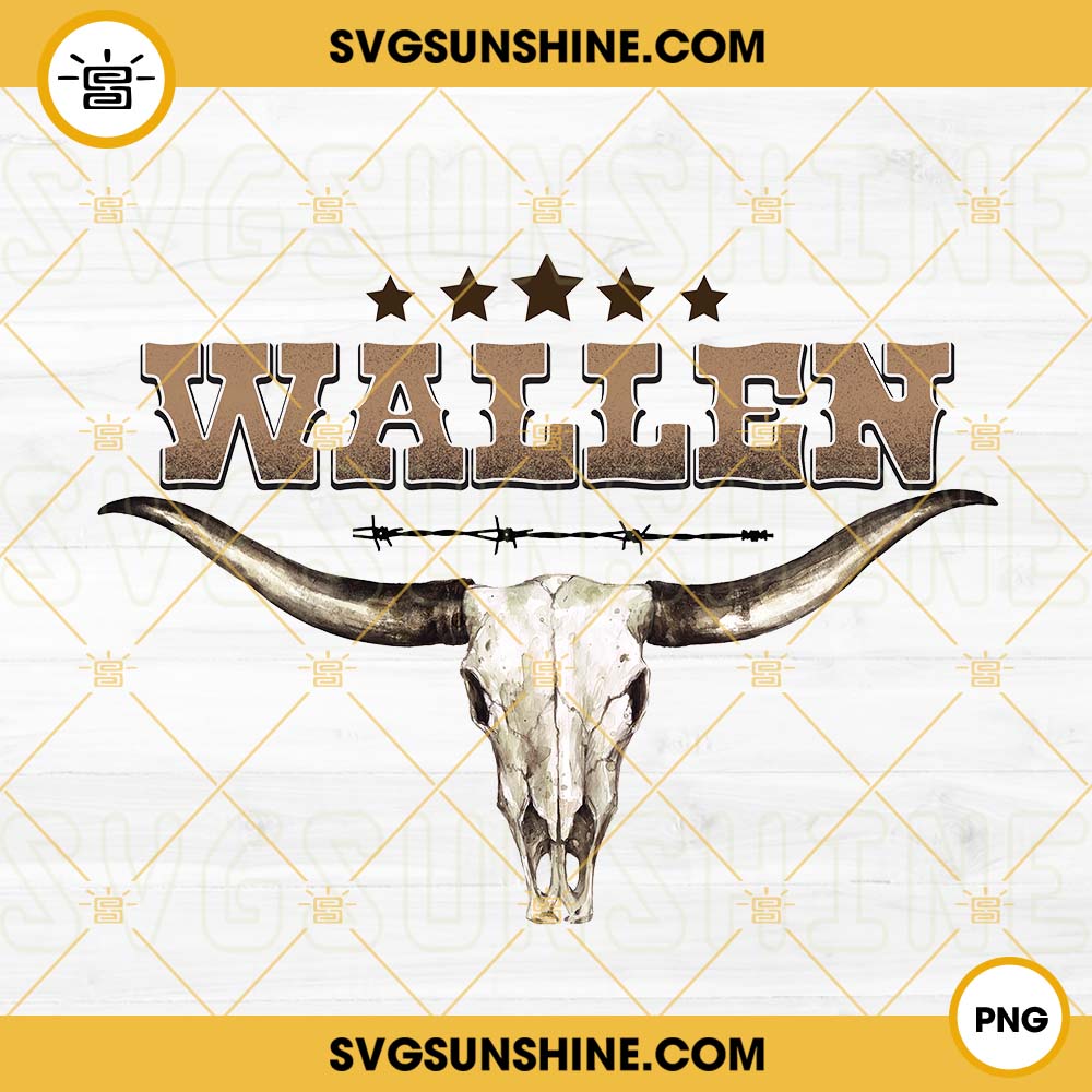 Bull Skull Wallen PNG, Western Cowboy PNG, Morgan Wallen PNG Digital File