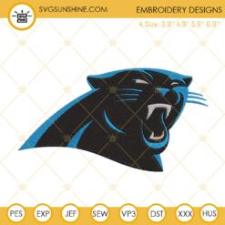 Carolina Panthers Logo Embroidery Files, NFL Football Team Machine Embroidery Designs