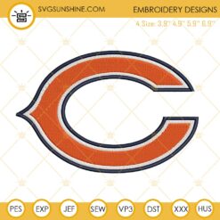 Chicago Bears Logo Embroidery Files, NFL Football Team Machine Embroidery Designs