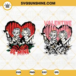 Chucky Tiffany Be mine Valentine SVG Bundle, Be Mine SVG, Chucky Tiffany Heart SVG, Valentine's Day Horror SVG