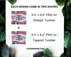 Cna 20oz Skinny Tumbler Wrap PNG, Cowhide Nurse Tumbler Sublimation Design
