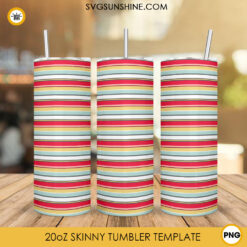 Colorful Stripe Pattern 20oz Skinny Tumbler Sublimation Design