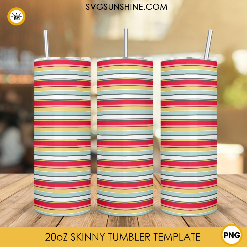 Colorful Stripe Pattern 20oz Skinny Tumbler Sublimation Design