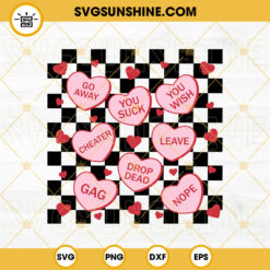 Conversation Hearts SVG, Checkered SVG, Candy Heart SVG, Anti Valentine's Day SVG