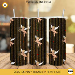 Cupid Tumbler Wrap PNG, Valentine's Day Tumbler Design Digital Download