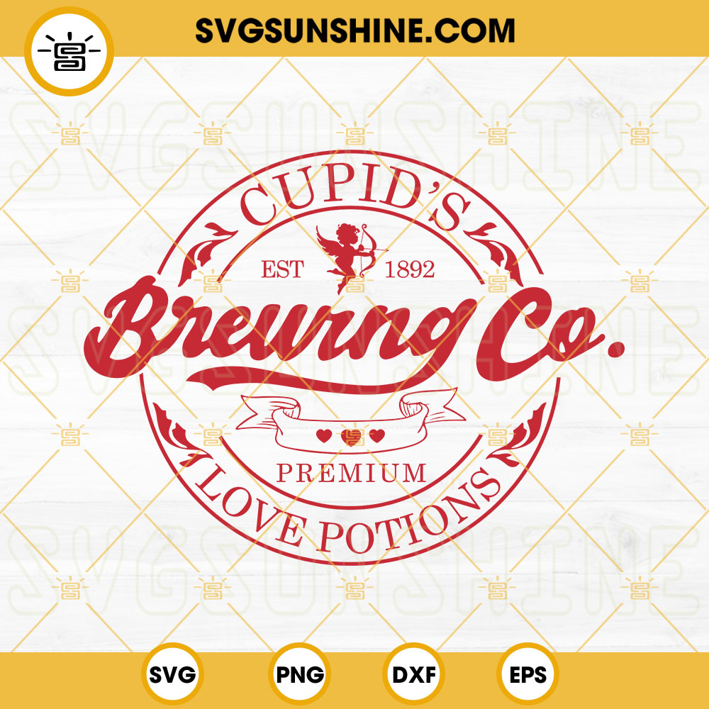 Cupid's Brewing Company SVG, Cupid SVG, Valentine's Day SVG PNG DXF EPS Digital Download