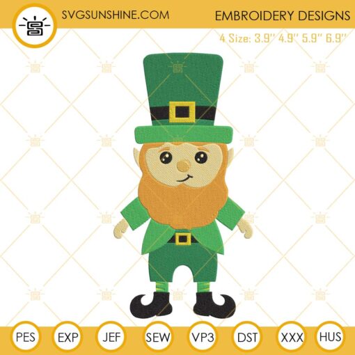 Leprechaun Embroidery Designs, Cute St Patricks Day Embroidery Files