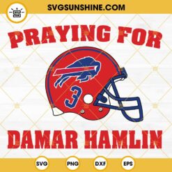 Damar Hamlin SVG, Praying For Damar Hamlin SVG, Football Helmet SVG, Buffalo Bills SVG Files
