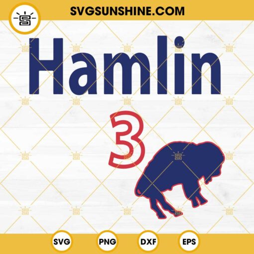 Damar Hamlin 3 Buffalo Bills SVG PNG DXF EPS Digital Download