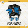 Detroit Lions Game Day Messy Bun PNG, Football Mom PNG, Lions Football NFL PNG Digital File
