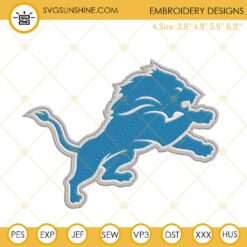 Detroit Lions Logo Embroidery Files, NFL Football Team Machine Embroidery Designs