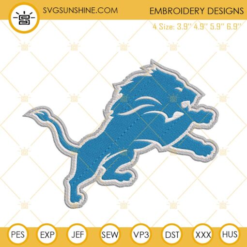 Detroit Lions Logo Embroidery Files Nfl Football Team Machine