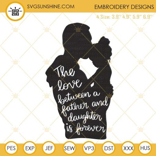 Father And Daughter Embroidery Designs, Fathers Day Embroidery Files