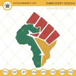 Fist Africa Hand Embroidery Designs, Africa Map Embroidery Files