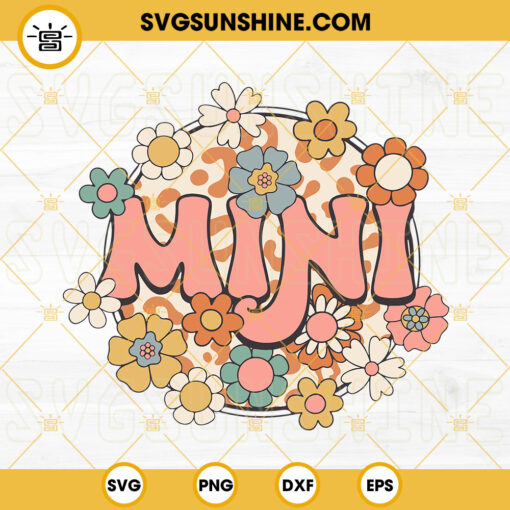 Floral Mini SVG, Retro Mini SVG, Boho Flowers SVG, Hippie Baby SVG PNG DXF EPS Cut Files
