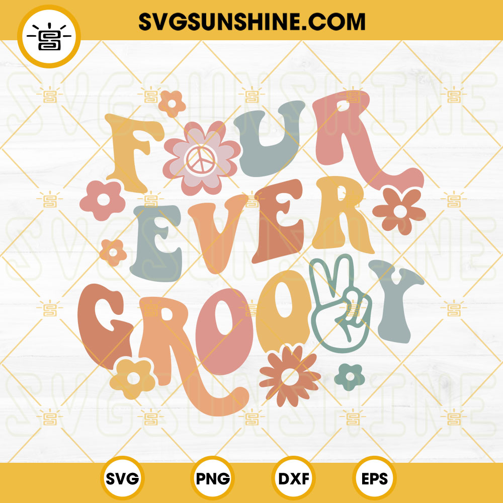 Groovy Clipart Groovy Birthday SVG PNG Hippie Birthday -  in