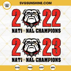 Georgia Bulldogs 2022 2023 National Champions SVG Bundle, Georgia Bulldogs SVG PNG DXF EPS For Cricut Cut Files