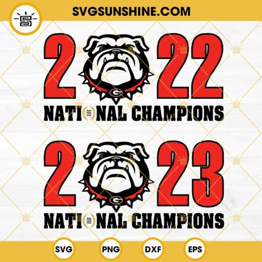 Georgia Bulldogs 2022 2023 National Champions SVG Bundle, Georgia Bulldogs SVG PNG DXF EPS For Cricut Cut Files