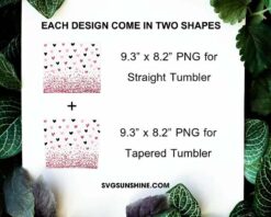 Glitter Hearts 20oz Skinny Tumbler Sublimation Design, Valentine Tumbler PNG