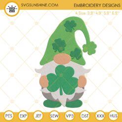 St Patricks Day Gnome Machine Embroidery Design Files