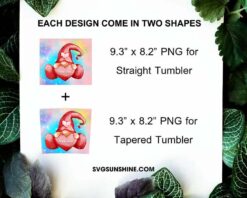 Gnome Valentine Love You Heart 20oz Skinny Tumbler PNG Designs