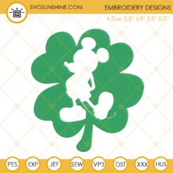 Mickey Mouse Shamrock Embroidery Design, Happy St Patricks Day Embroidery File