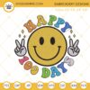 Happy 100 Days Embroidery Files, Smiley Face Embroidery Designs