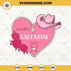 Happy Valentines Day Cowboy SVG, Howdy Valentine SVG, Retro Valentines Day SVG, Western Valentines SVG Cut Files