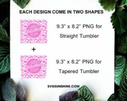 Happy Valentines Day Pink Hearts 20oz Skinny Tumbler Wrap Sublimation Design