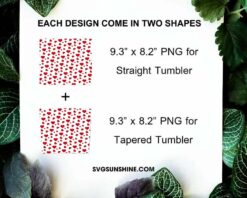 Heart Tumbler PNG Sublimation Design, Valentine's Day Tumbler Wrap Digital Download