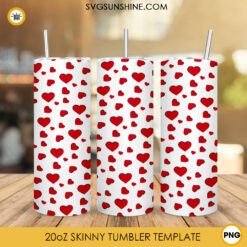 Heart Tumbler PNG Sublimation Design, Valentine's Day Tumbler Wrap Digital Download