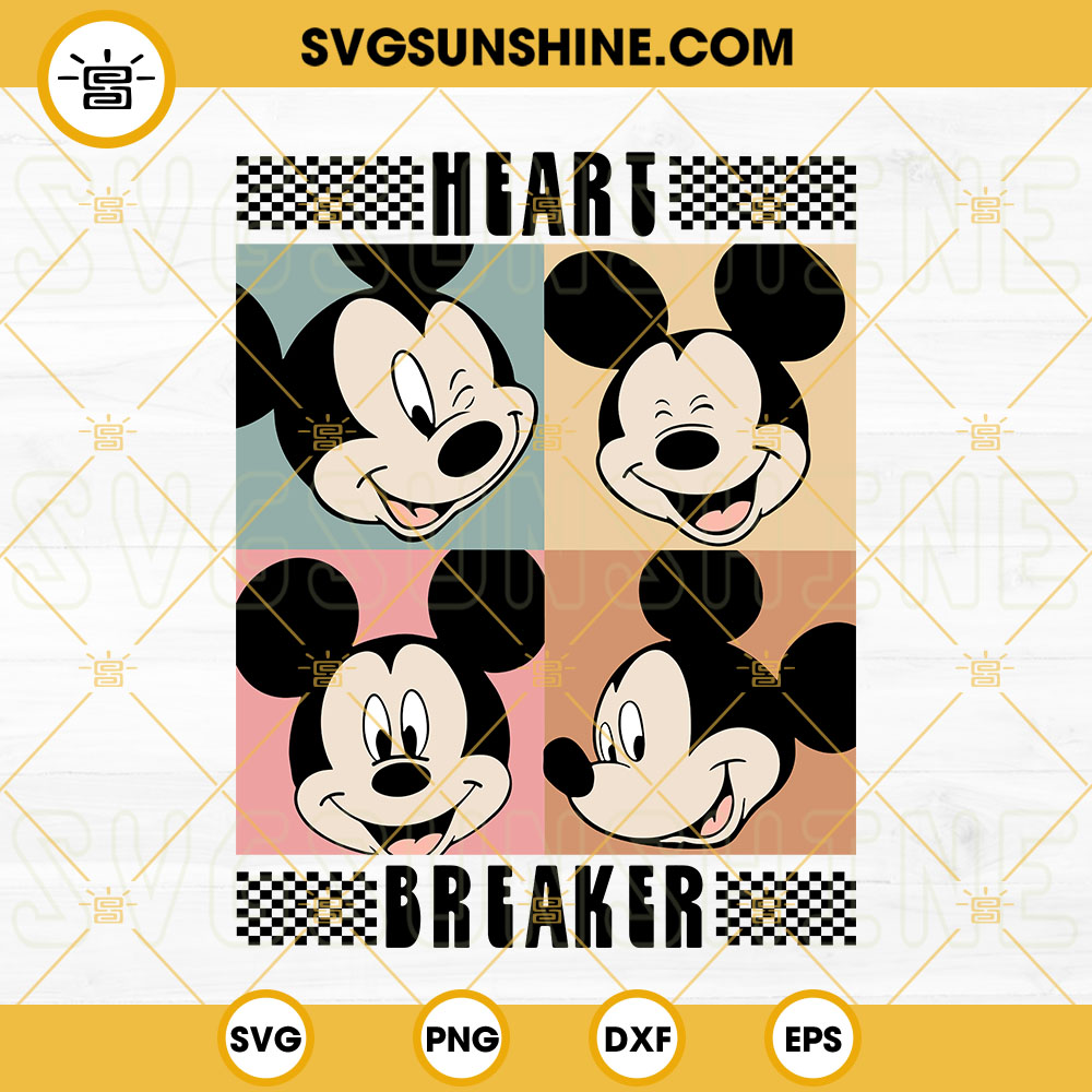 Heartbreaker Mickey Mouse SVG, Mickey Valentine SVG, Mickey Mouse SVG