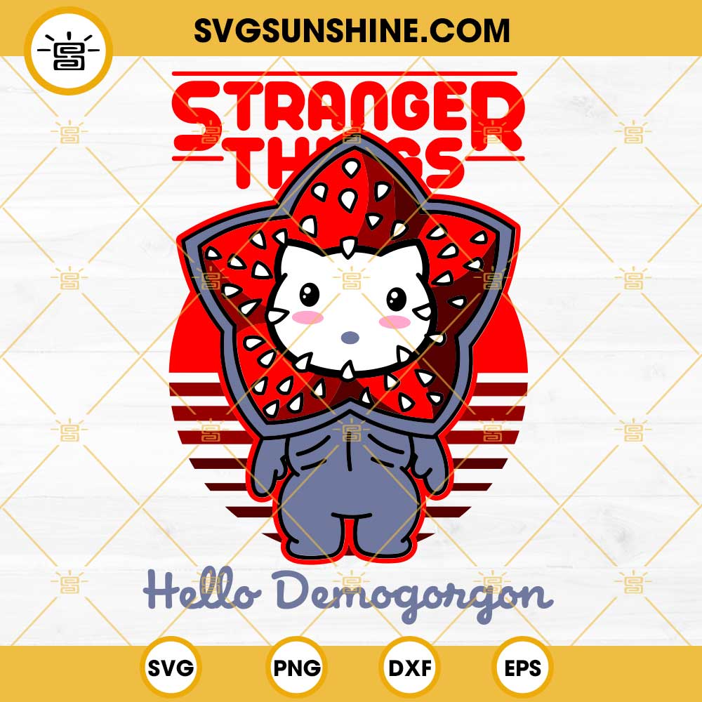 Hello Kitty Demogorgon SVG, Hello Kitty Stranger Things SVG PNG DXF EPS Cricut