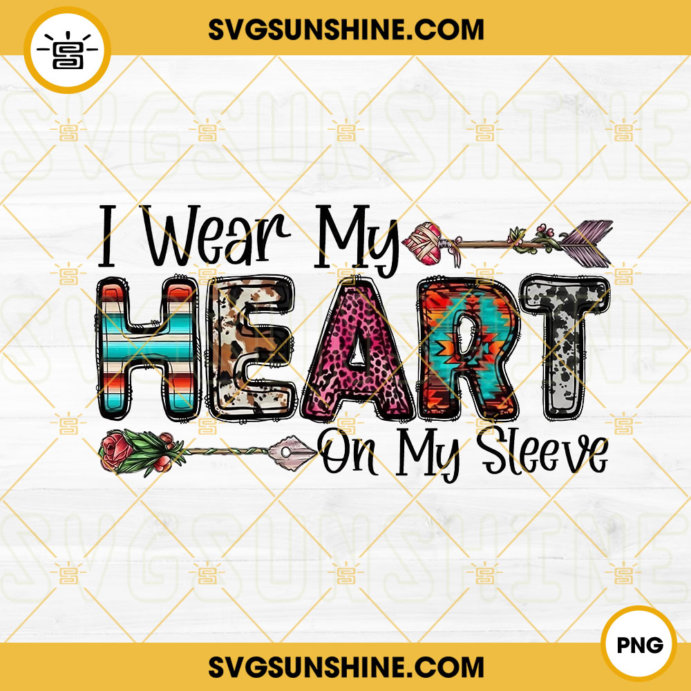 I Wear My Heart On My Sleeve PNG, Aztec PNG, Valentines Day PNG Download