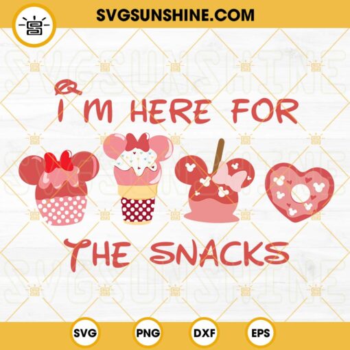 Im Here For The Snacks SVG, Disney Mickey Valentine Snacks SVG, Happy Valentines Day SVG Digital Download
