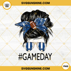 Indianapolis Colts Game Day Messy Bun PNG, Football Mom PNG, Colts Football NFL PNG Digital File