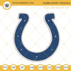 Indianapolis Colts Logo Embroidery Files, NFL Football Team Machine Embroidery Designs