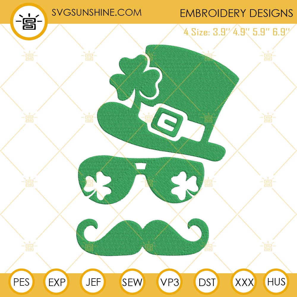 Irish Leprechaun Embroidery File, St Patricks Day Embroidery Design