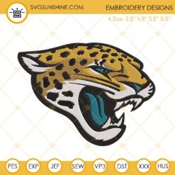 Jacksonville Jaguars Logo Embroidery Files, NFL Football Team Machine Embroidery Designs