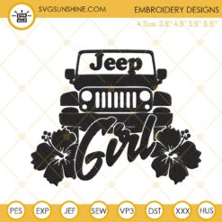 Jeep Girl Embroidery Designs, Offroad Jeep Embroidery Files