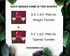 Kiss Me Love You 20oz Skinny Tumbler Sublimation Design, Heart Balloons Tumbler Wrap PNG