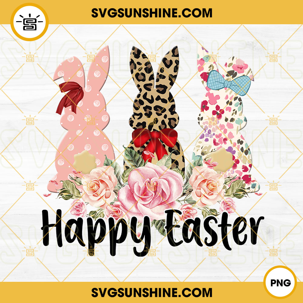 Leopard Easter Bunny PNG Sublimation, Boho Easter PNG, Happy Easter PNG Sublimation Designs Downloads