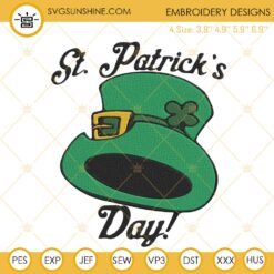 Leprechaun Hat St Patricks Day Embroidery Design File