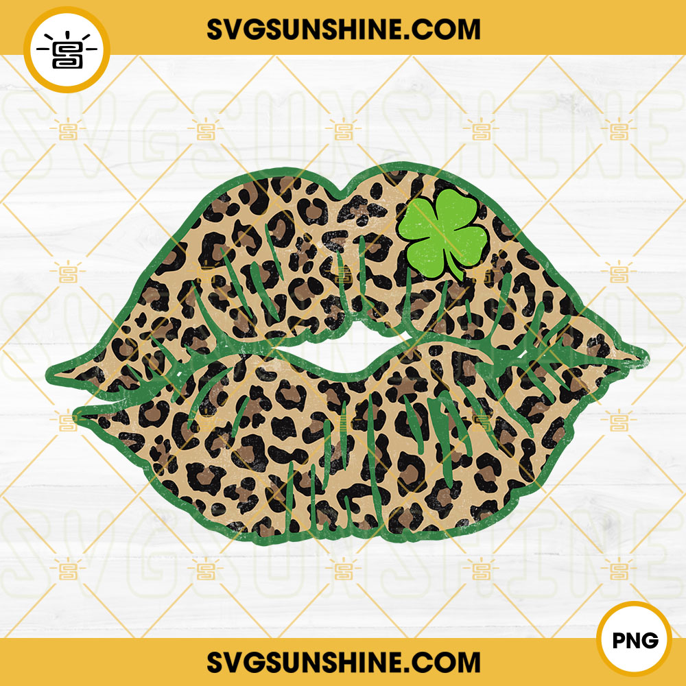 St Patrick's Day Lips PNG, Leopard Lips PNG, Lucky PNG Digital
