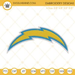Los Angeles Chargers Logo Embroidery Files, NFL Football Team Machine Embroidery Designs